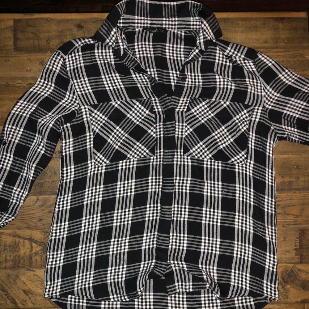 Black plaid shirt
